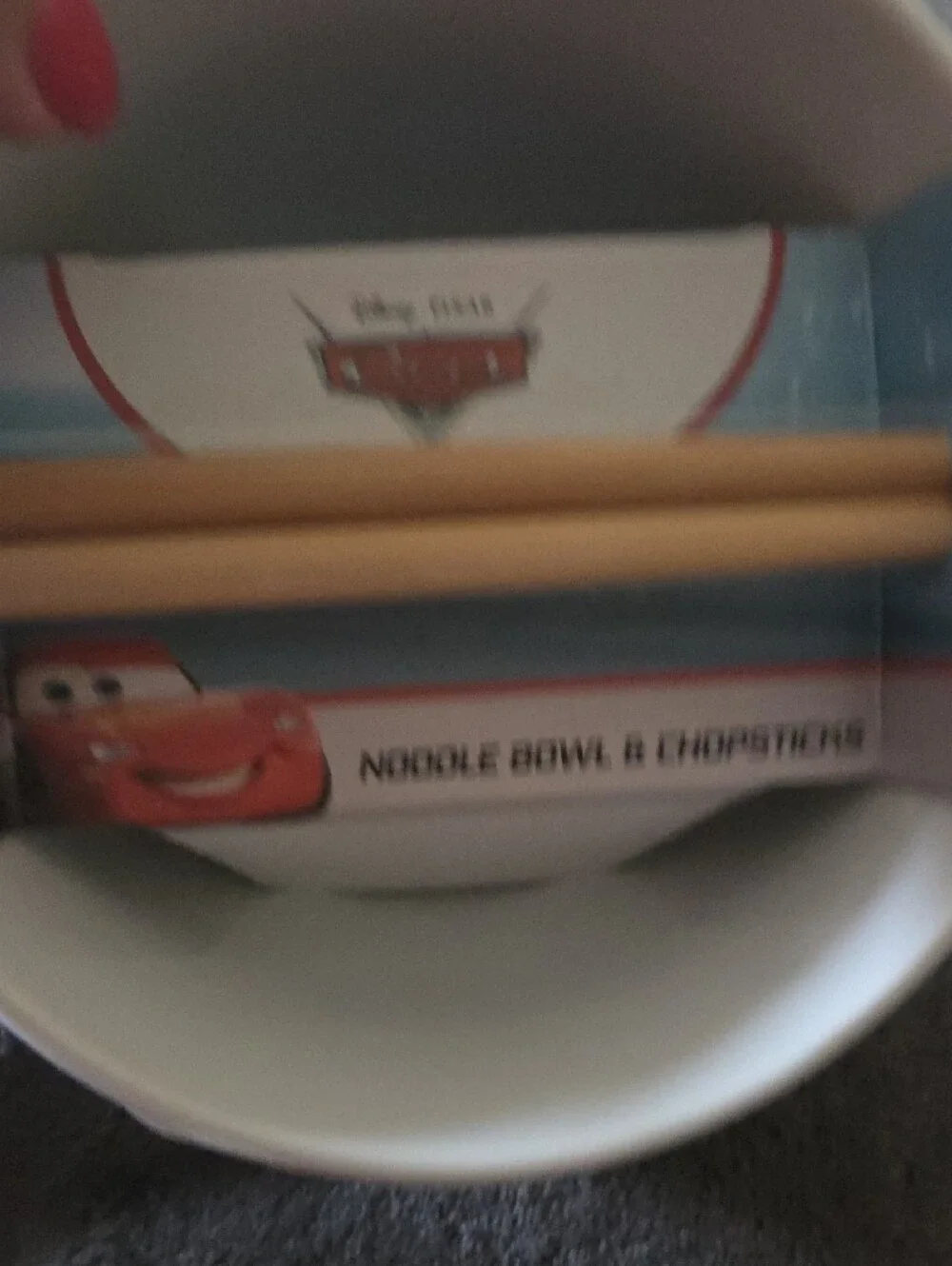 Disney Cars Noodle Bowl With Chopsticks